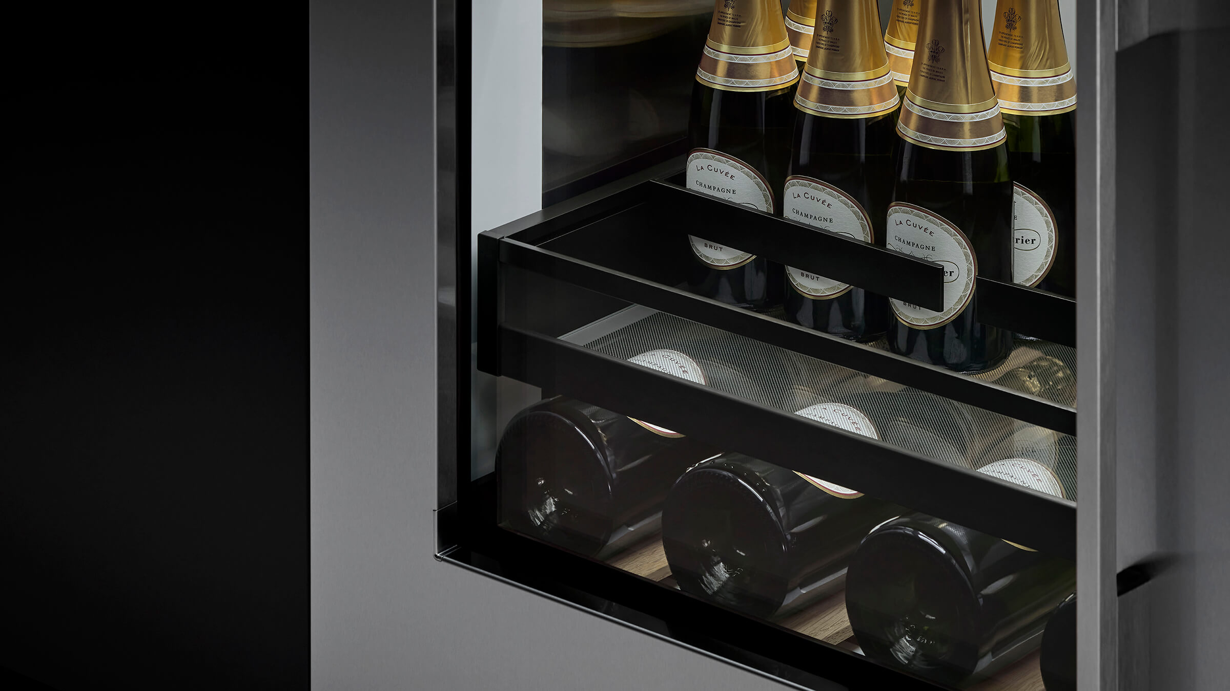 Entertaining storage in an undercounter beverage center